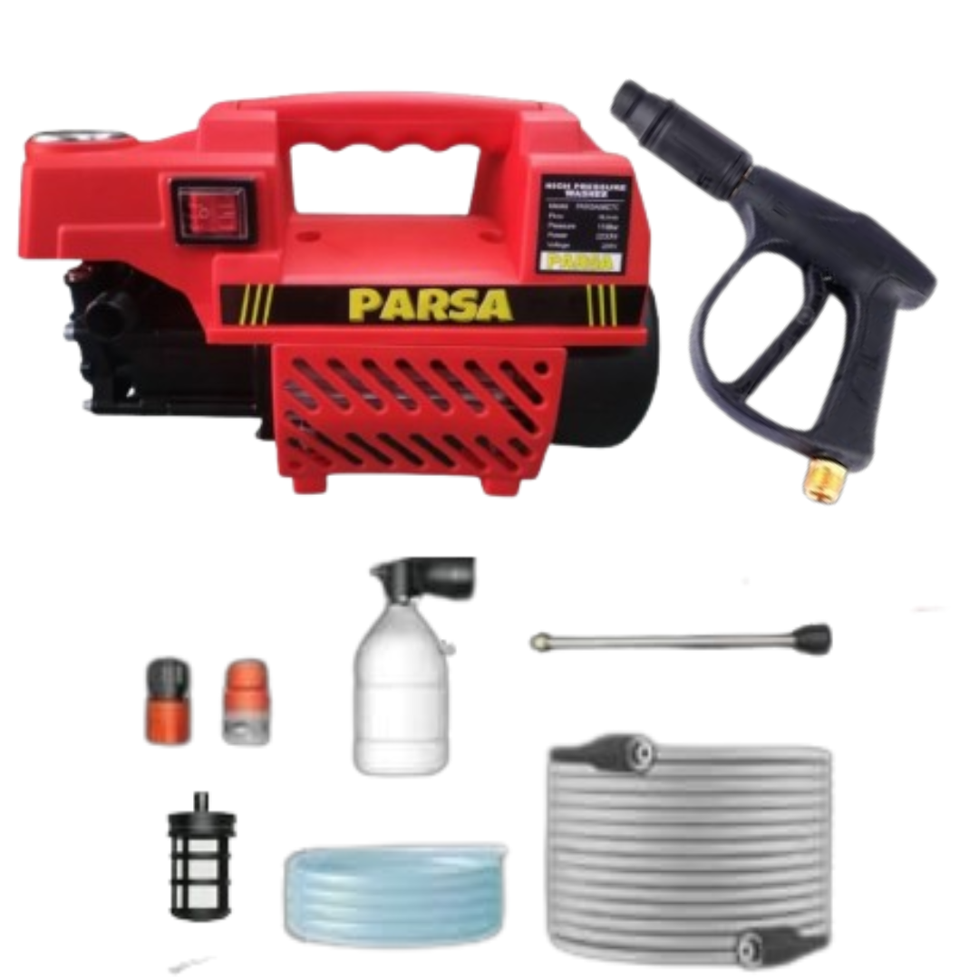 High Pressure Washer Parsa 110 Bar-Induction Motor 2200W-with Car Care Bundle